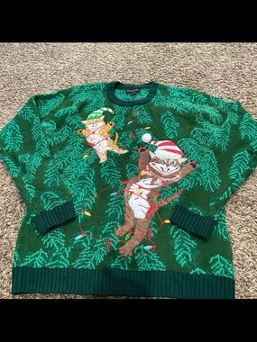 blizzard Bay Christmas, crazy cats crewneck sweater